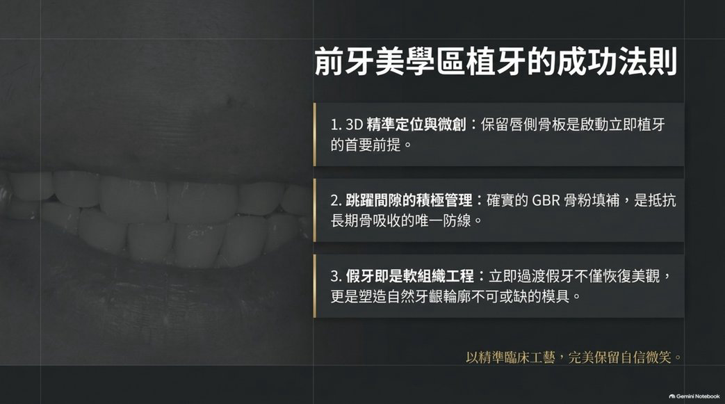 鄭聖達醫師前牙美學區立即植牙三項治療原則