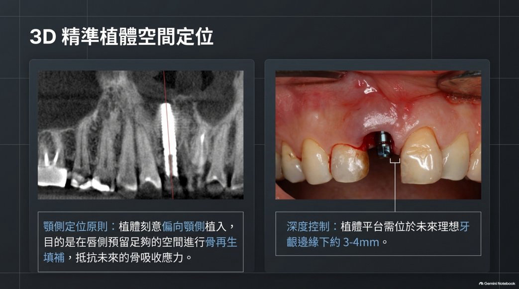 右上正中門牙立即植牙偏腭側三維定位